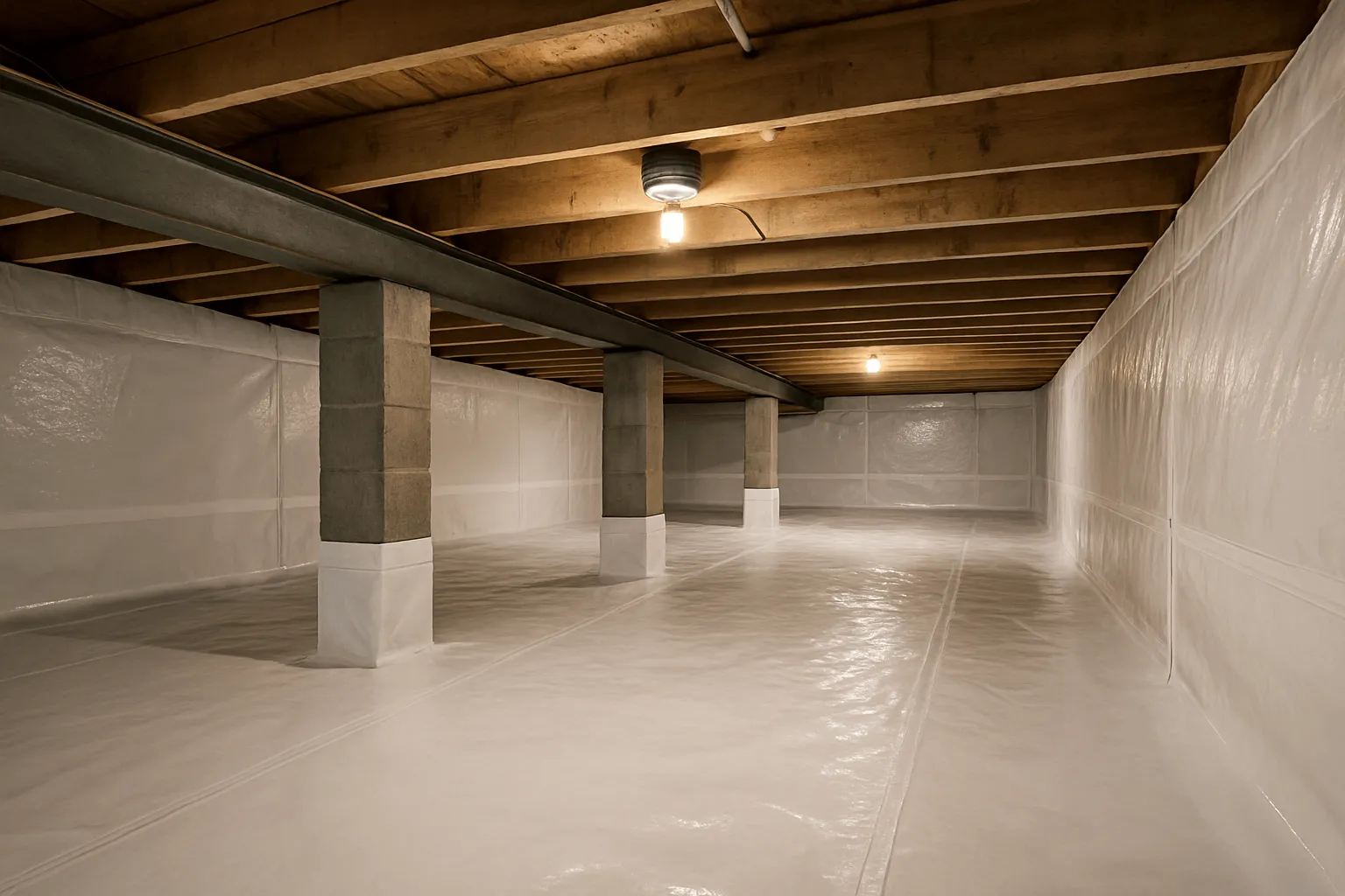 Crawl space drainage system